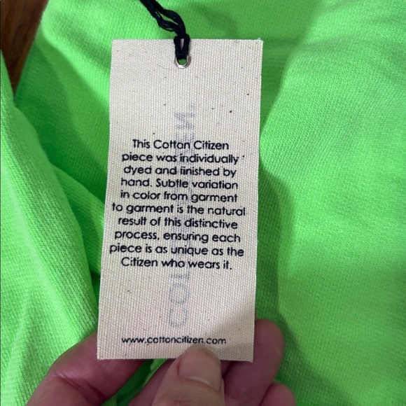 Cotton Citizen Full Zip Hoodie Distressed Lime Green size XL NWT - Picture 9 of 10